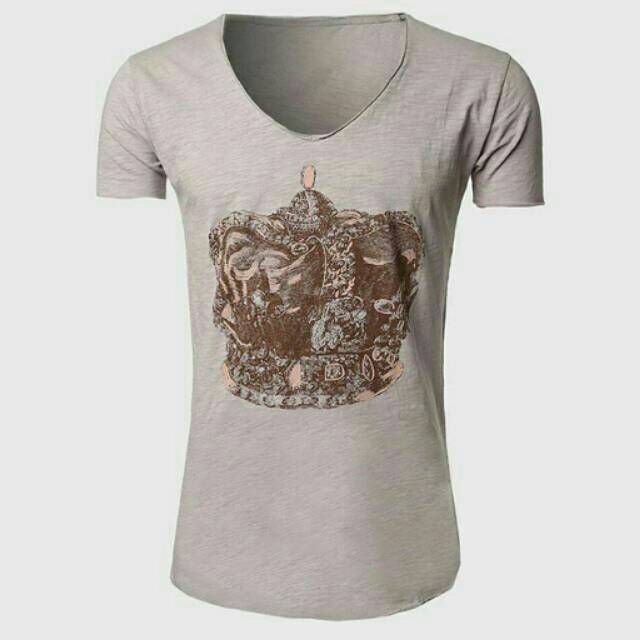 Kaos t shirt v neck pria lelaki