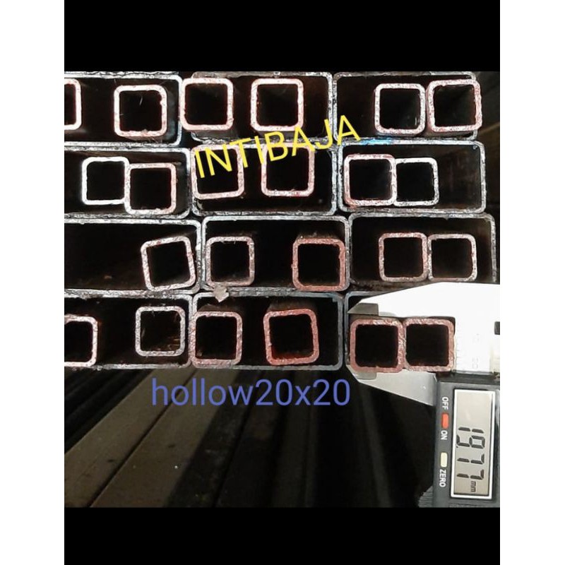 BESI HOLLOW 20 x 20 x 6meter (stall kotak/pipa kotak) tebal 1,0mm / tebal 1,2mm / tebal 1,5mm / teba