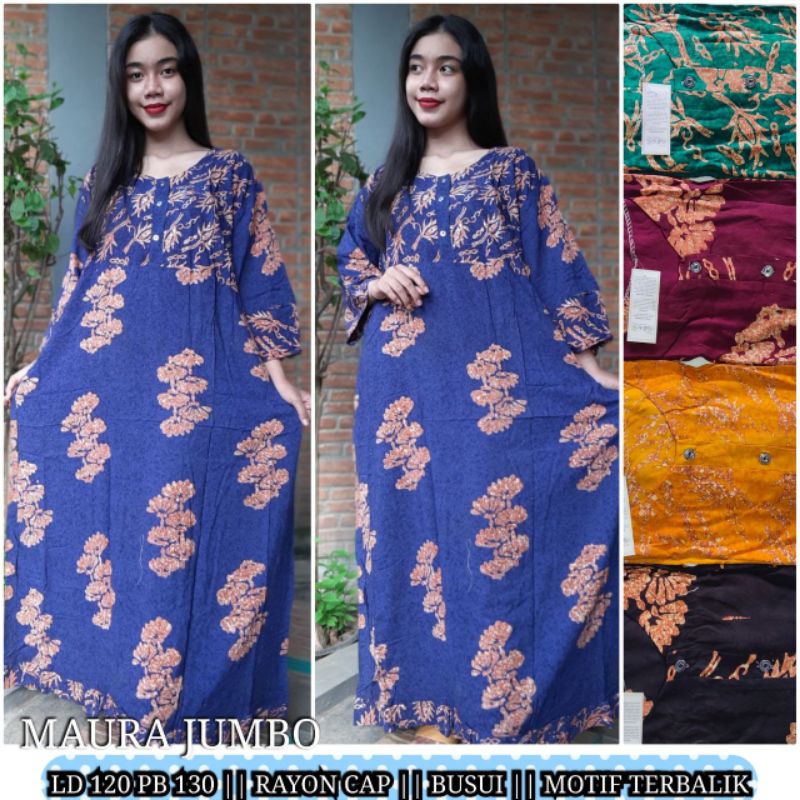 DASTER Maura jumbo busui ld 130 gugo kancing depan Batik cap pekalongan-Jumbo A