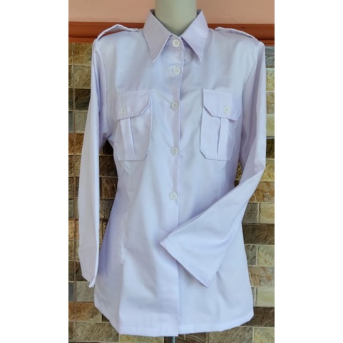 SERAGAM DINAS PUTIH PNS/ATASAN/JUMBO BIGSIZE/XXL SAMPAI 7L krah BERDIRI tangan tanpa kancing