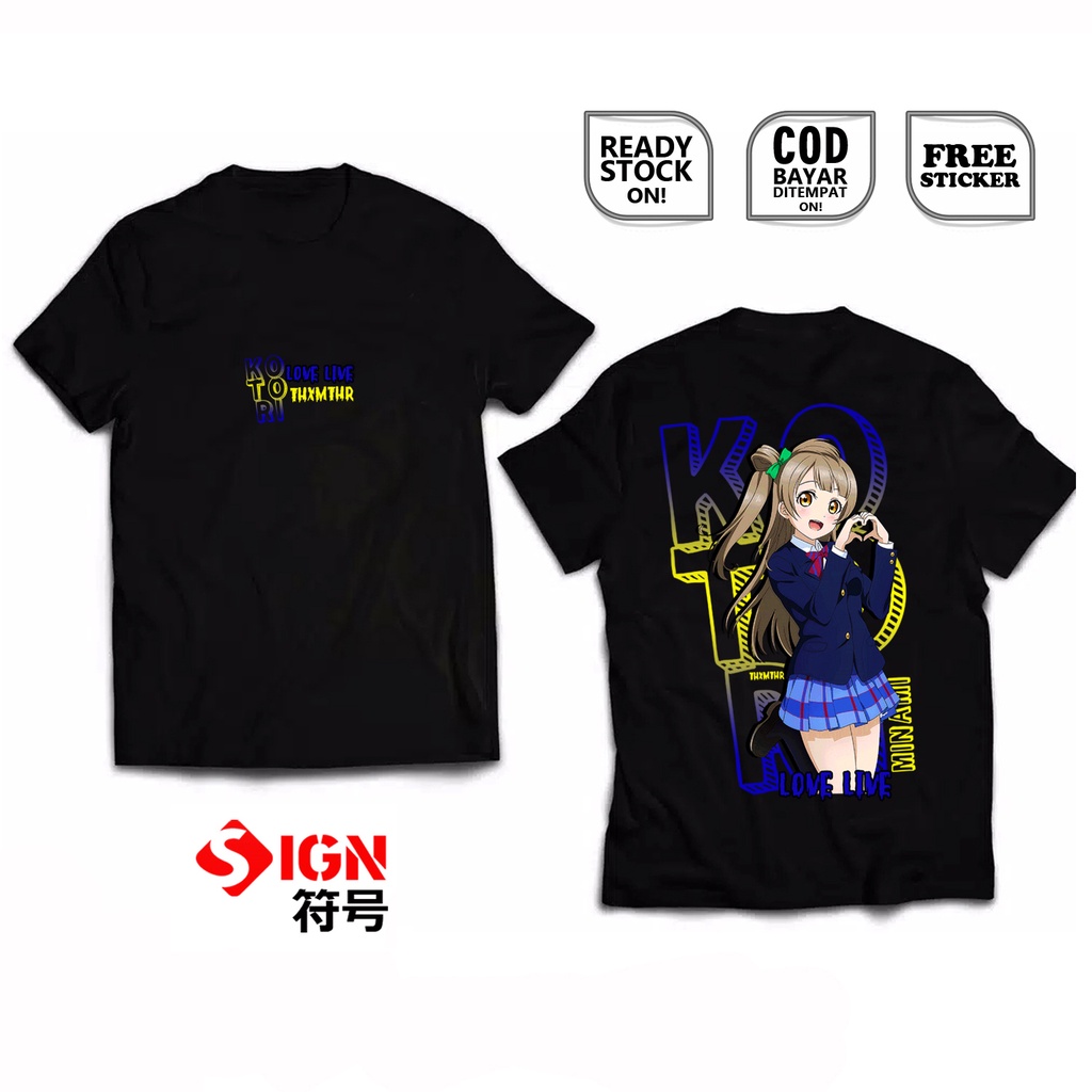 KAOS KOTORI MINAMI LOVE LIVE NIJIGASAKI HIGH SCHOOL IDOL CLUB WAIFU ANIME MANGA RINA TENNOJI LIELLAL MUSE NICO YAZAWA BAJU JEPANG COSPLAY JAPAN CULTURE WIBU OTAKU - SIGN CLOTH