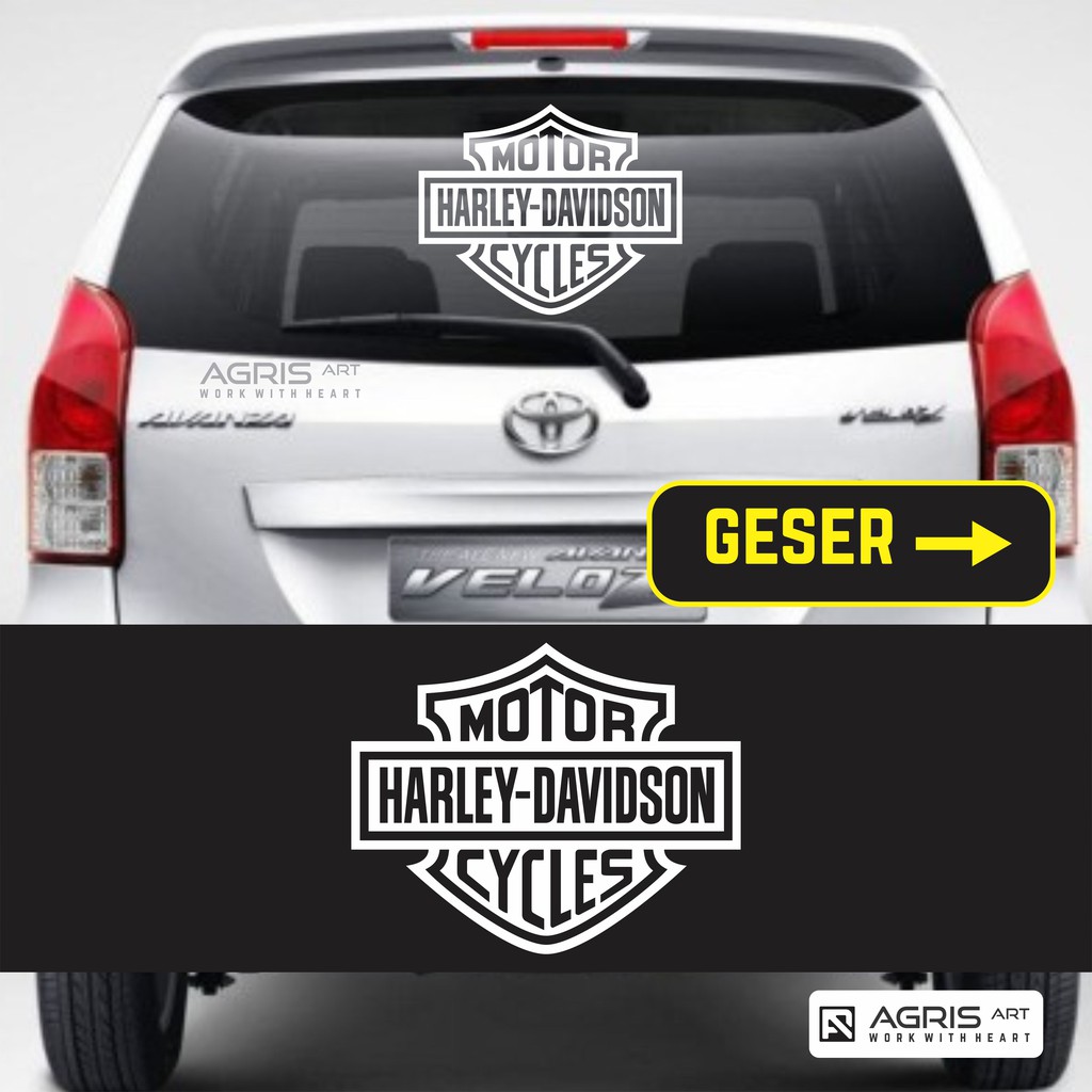 cutting sticker stiker harley davidson kaca belakang mobil