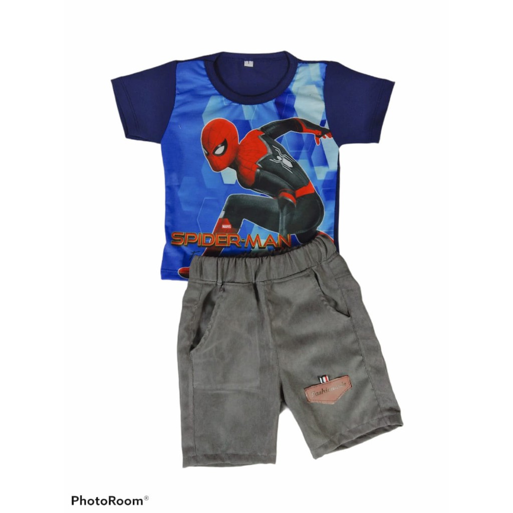 SETELAN ANAK LAKI LAKI/OBLONG PRINT/CLN CODURROY/M.SPIDERMAN/UNTUK USIA 6 BLN - 4THN/COD