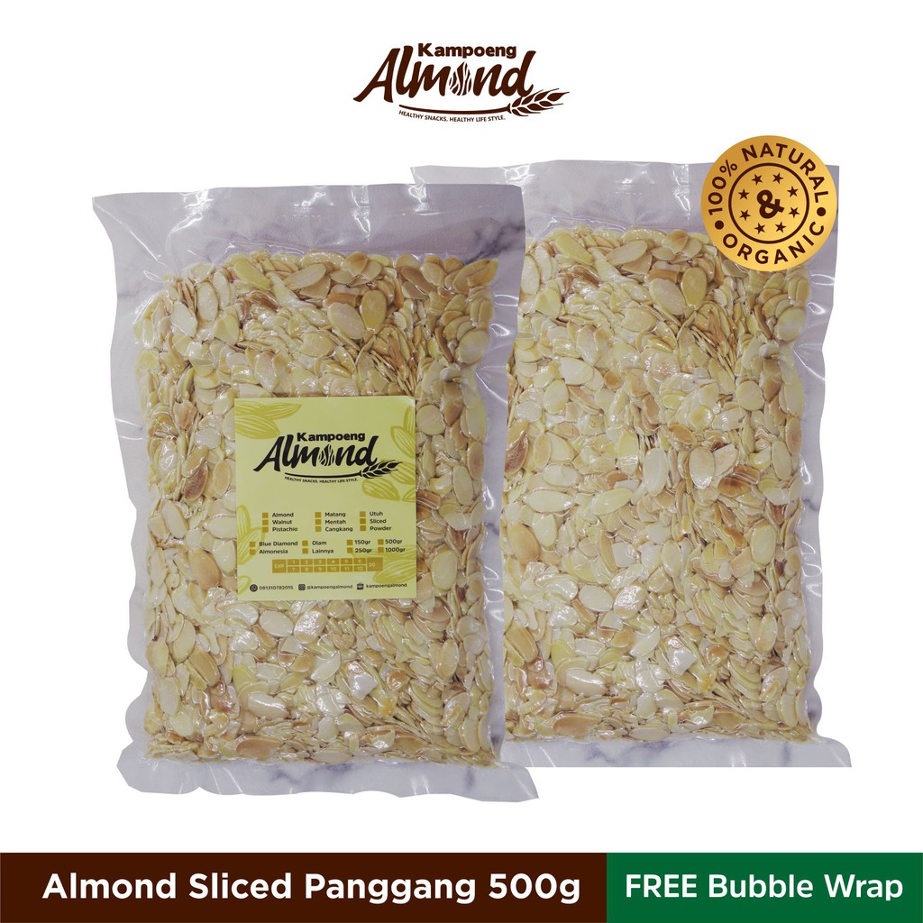 

Kacang Almond Slice Panggang (Roasted ) Uk. 500 Gr