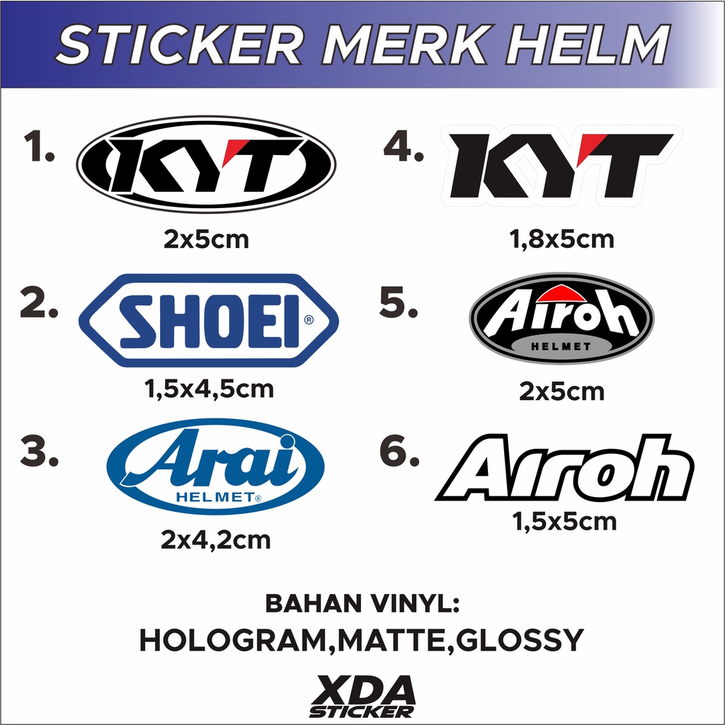

STIKER/STICKER MERK HELM PRINTING