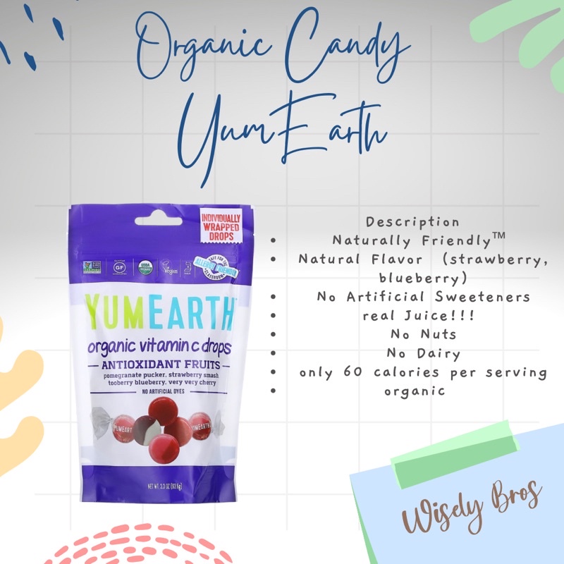 

Yum Earth permen organik (Antioxidant Fruit)