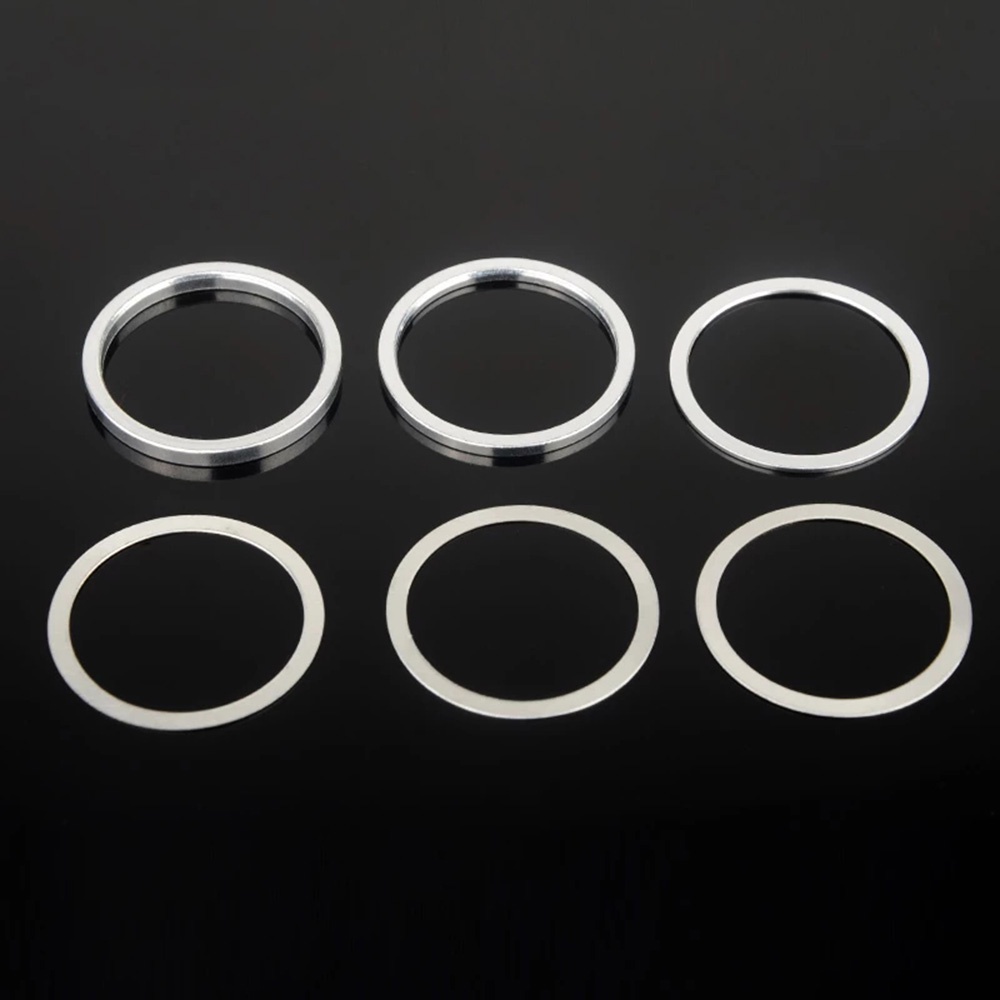 Evees 6pcs Ring Spacer Headset Fork Depan Sepeda Bahan Aluminum Alloy 0.3 / 1 / 2 / 3mm