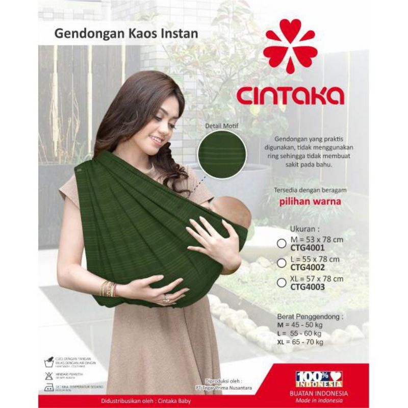 Gendongan Instan Cintaka Salur Geos Gendongan Kaos