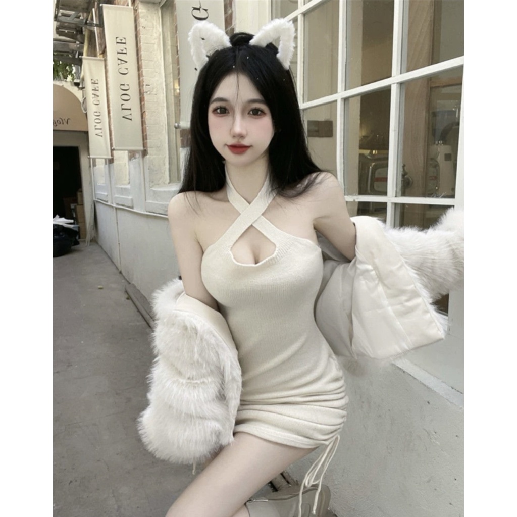 Dress Sexy Seksi Hitam Putih Biru Import French Dress Murah Wanita Sexy Warna Black Warm White Blue