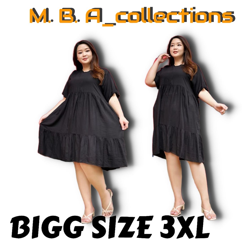 Dyana Dress Jumbo Wanita Baju Dress Susun Bigg Size 3XL Bahan Rayon Super Jumbo BISA COD