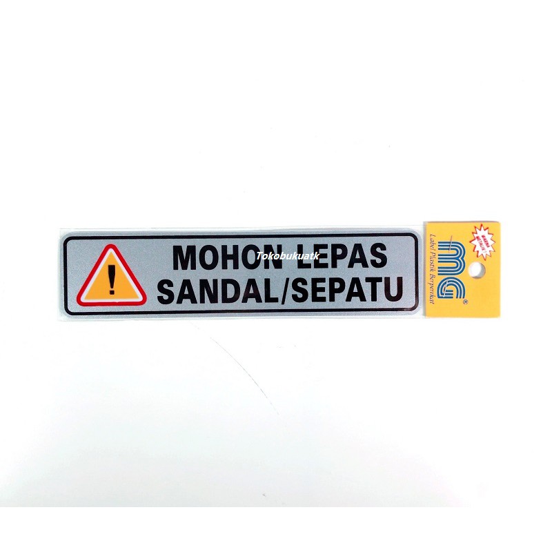 Sticker tulisan Mohon Lepas Sandal/Sepatu
