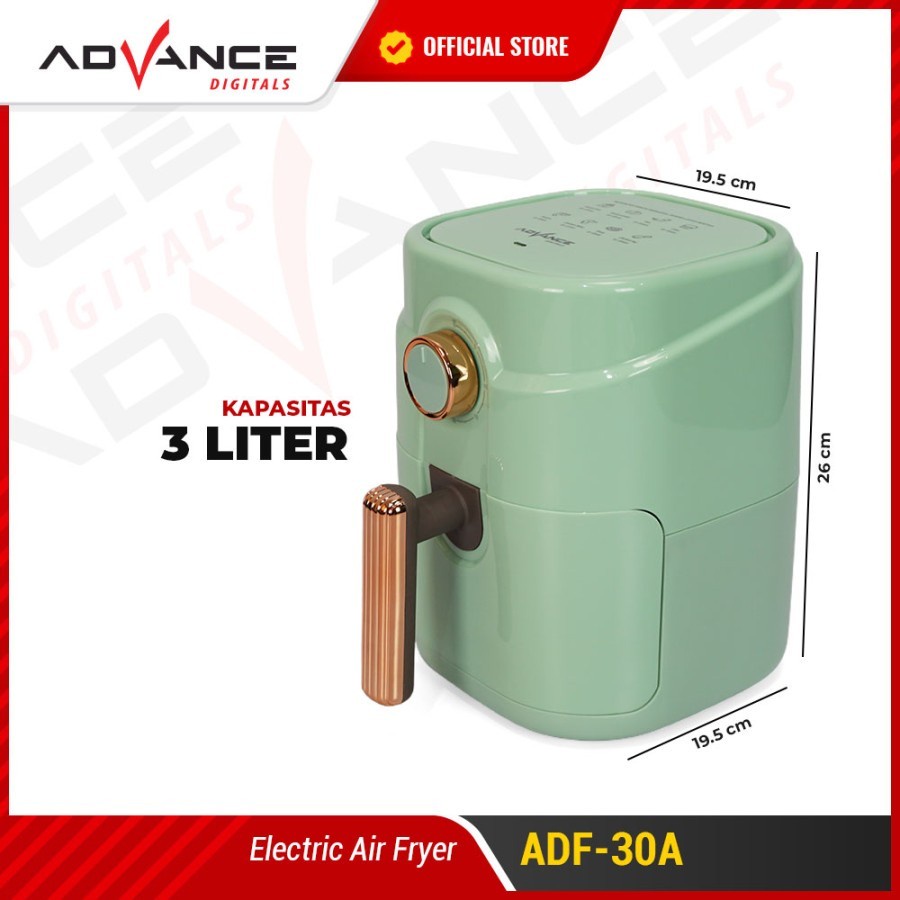 Advance Air Fryer ADF-30A 3L 600 Watt Hemat Listrik Garansi Resmi 1 Th