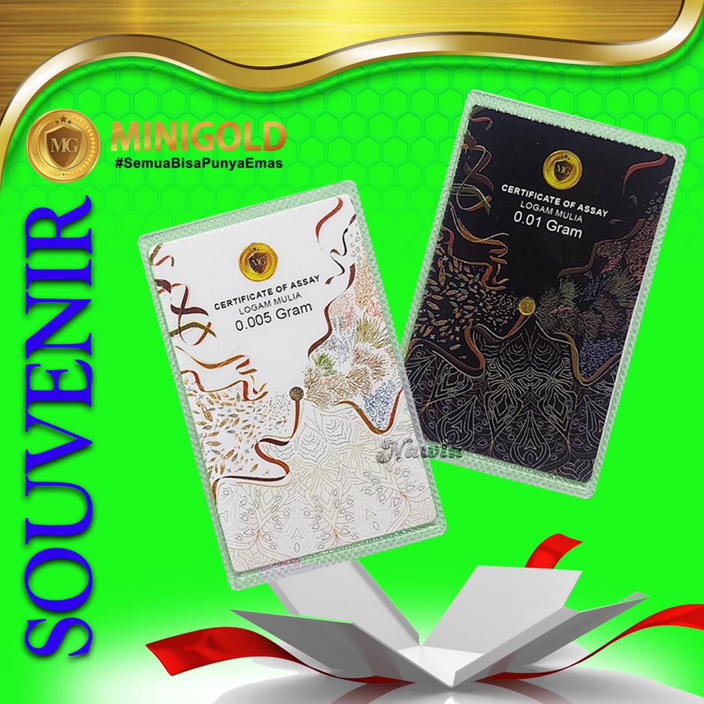Minigold Souvenir Series 0.005 gr - Logam Mulia 24 Karat 0.01 gr