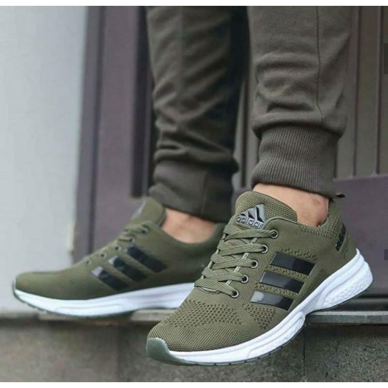 Sepatu Lari Pria Adidas-Adidas Climacool Army