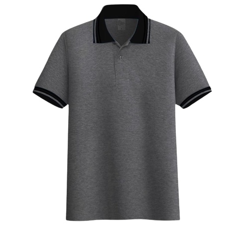 Kaos polos - Poloshirt Misty Abu Tua kerah stripe | kaos kerah pria polo shirt lengan pendek | atasan baju kaos seragam polos