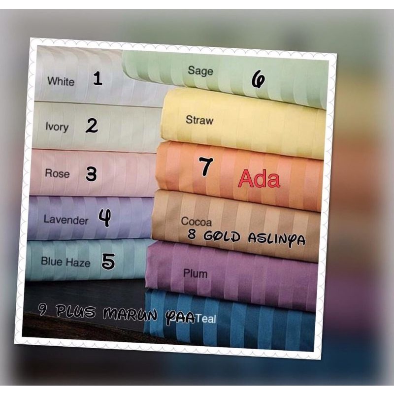 bahan katun jacquard tencel salur seprei bed cover meteran
