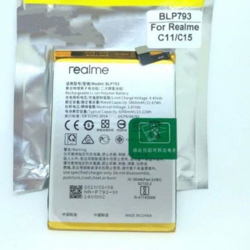 Baterai Oppo BLP793 OPPO Narzo 30A /  Narzo 20 / c11 / c12 / c15 Ori