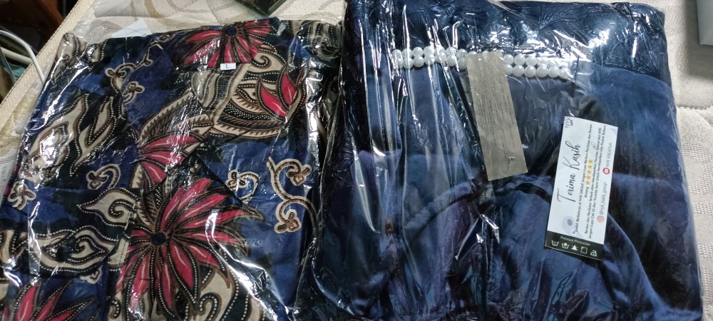 Ada Anak Cowok New Arival Couple Termurah Nayaka Batik - Couple Batik Wilona Tulle Mutiara