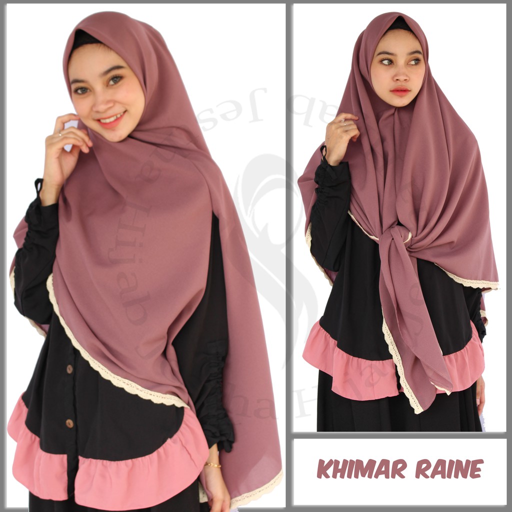 Jilbab Hijab Khimar Instan Raine Renda Jumbo Syari Bahan Diamond Premium 150x150-4