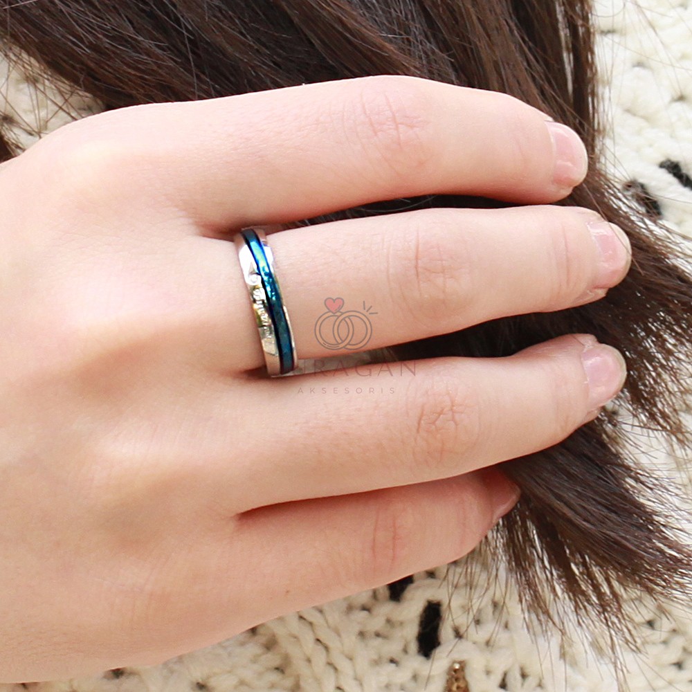 [HIGH QUALITY] Cincin Couple BUCIN R33 Titanium Ukir Nama + Box Cincin Beludru + BONUS Gelang Couple