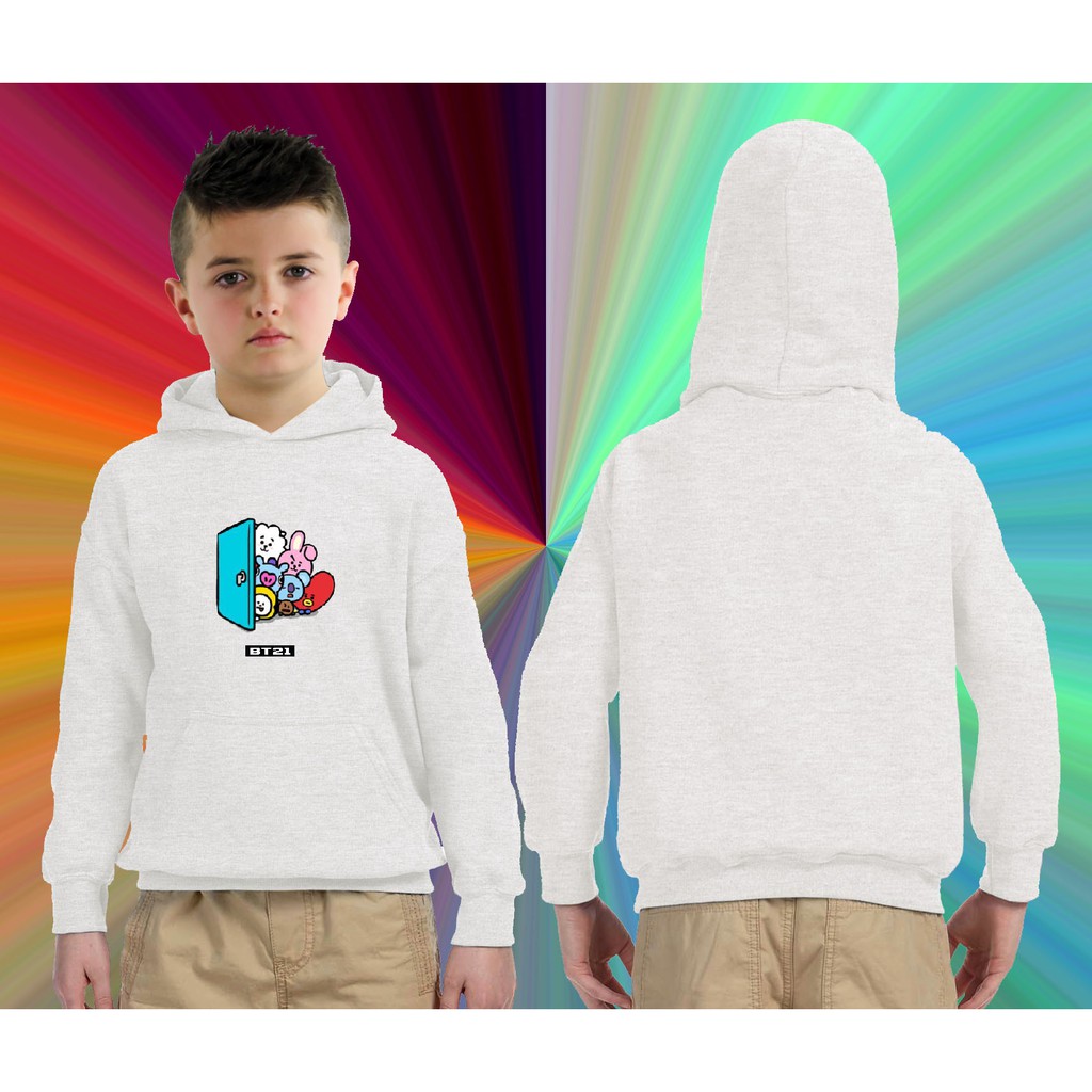 JAKET HOODIE ANAK BTS BT21 SWEATER BTS BT21 ANAK COWOK / CEWEK