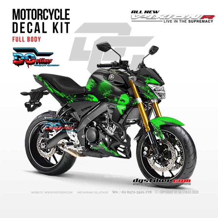 Decal Sticker Vixion R Hitam Kabuki DG Stiker