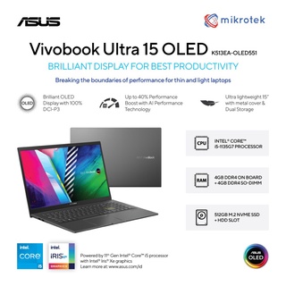 Jual ASUS VIVOBOOK K513EA-OLED553 i5 1135G7 8GB 512 SSD IRIS 15.6` W11