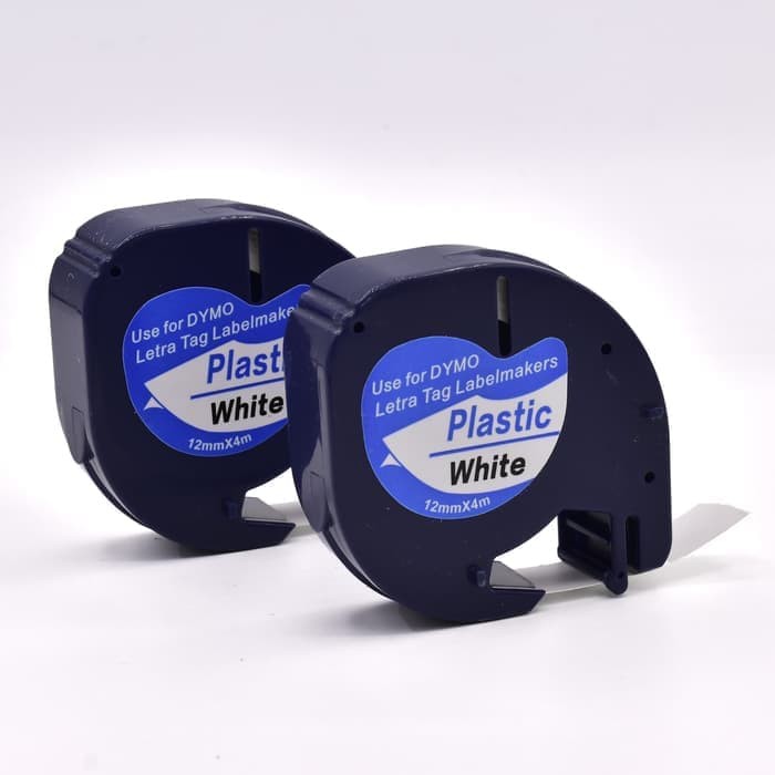 Dymo Letratag Label Tape White Plastic 12mm