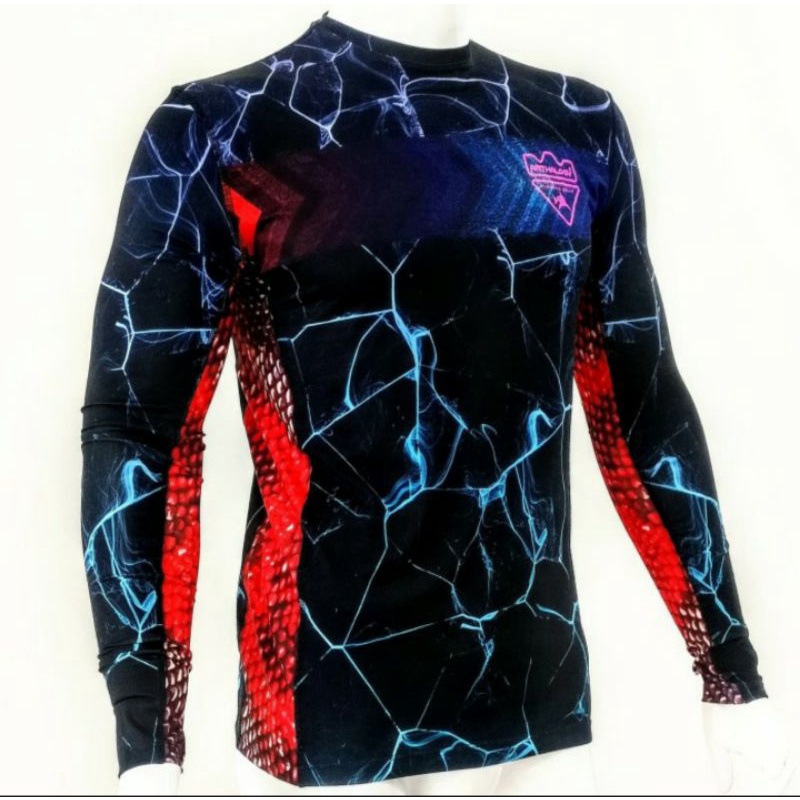Baju jersey mancing Arthalogy fishing gear anti UV UPF30 - BlackRed