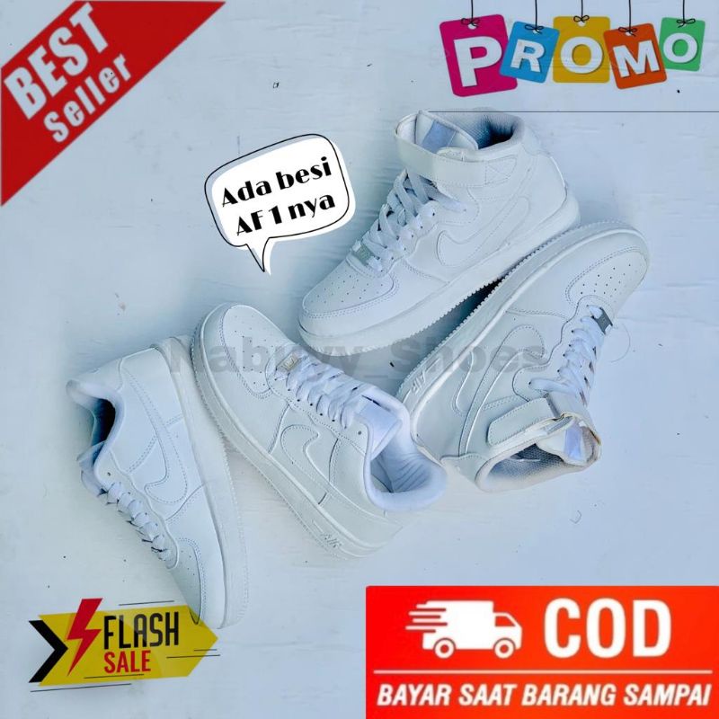 SNEAKERS WANITA DAN PRIA NK3 A1R FORC3 1 ONE SEPATU WANITA DAN PRIA FULL WHITE MID LOW TRIPEL WHITE SEPATU TINGGI HIGT SEPATU PENDEK SEPATU SNEAKERS ANAK PEREMPUAN SBEAKERS ANAK LAKI LAKI SEPATU KASUAL