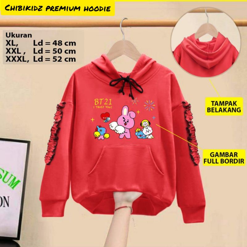 HOODIE BT21 PREMIUM QUALITY / CHIBIKIDZ HOODIE BT21 BORDIR / JAKET HOODIE BT21