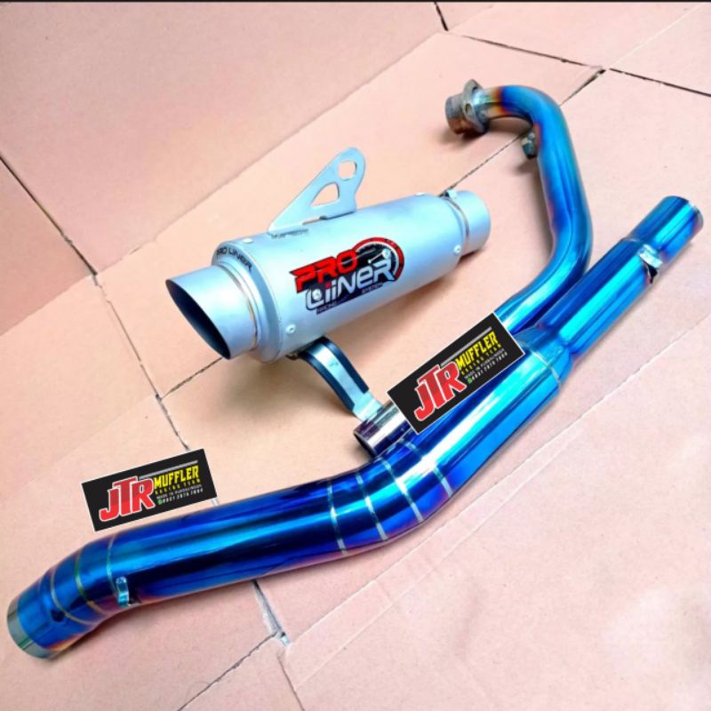 knalpot proliner leher bluemoon supra gtr sonic 150 cb150r new cbr 150r facelift