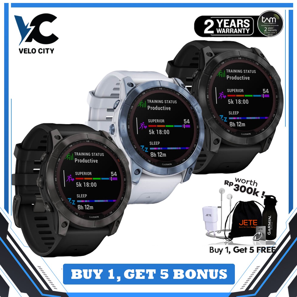 Garmin Fenix 7X Solar Sapphire Silicone Band - Garansi Resmi TAM 2Th