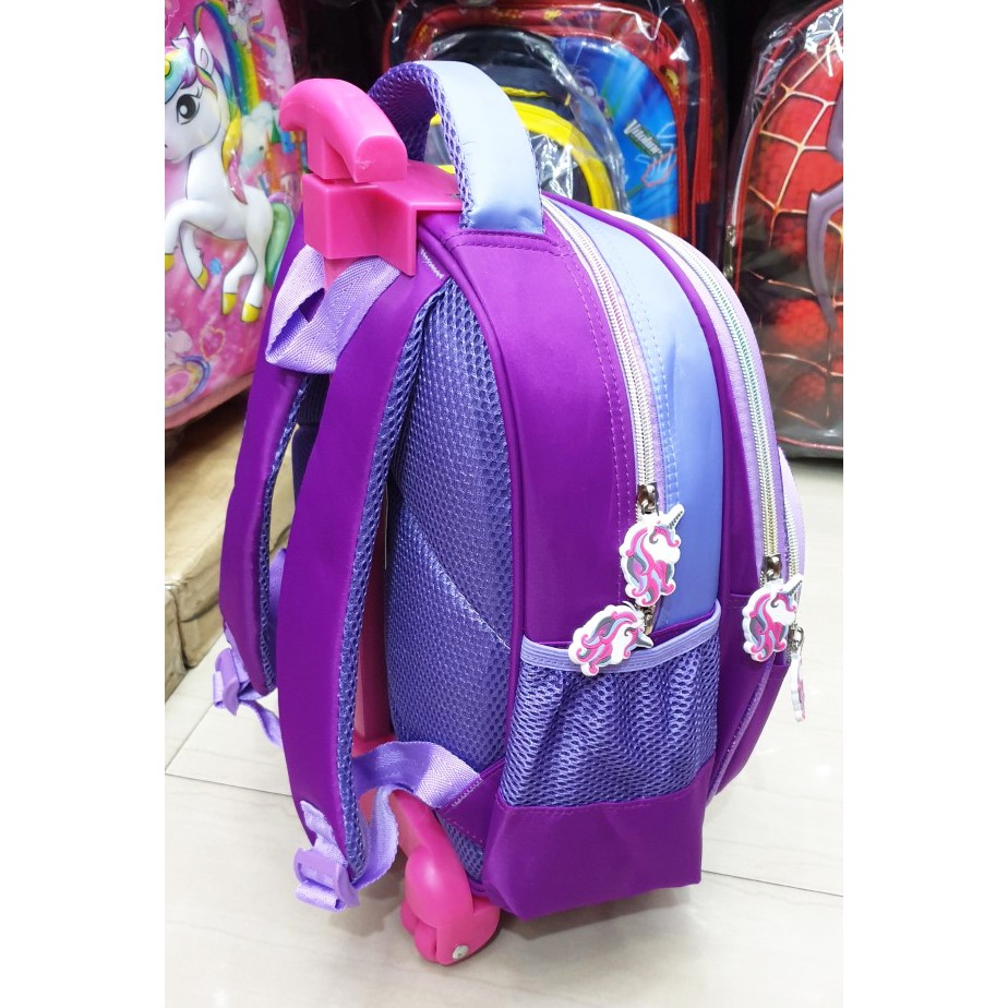 PROMO TERBAIK Tas Roda Dorong Trolley Anak TK Perempuan Motif Kuda Pony LOVE EMBOS Timbul 3Res IMPOR