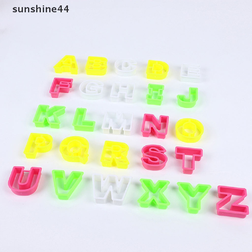 Sunshine Cetakan Kue / Biskuit / Fondant DIY Bentuk Huruf Alfabet Bahan Plastik