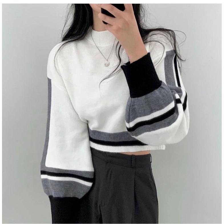 Queenbags89 baju outfit cewek baju atasan wanita baju Rajut Ayuna Knite Sweater Crop