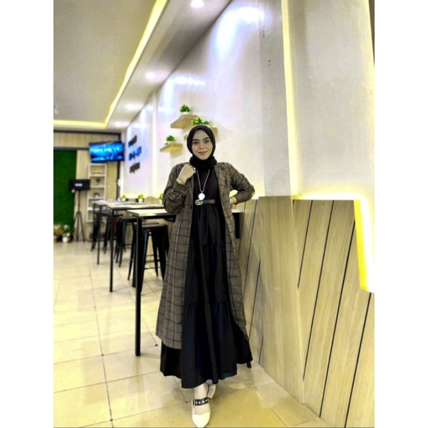 Amora Daily set Hijau Lumut dan Grey