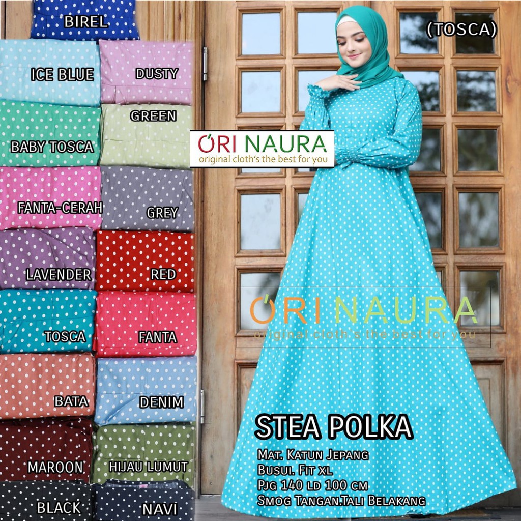[ katalog 3 ] GAMIS KATUN KOTAK - MOTIF POLKADOT - PENTAGON NEW - gamis remaja trend di jamannya