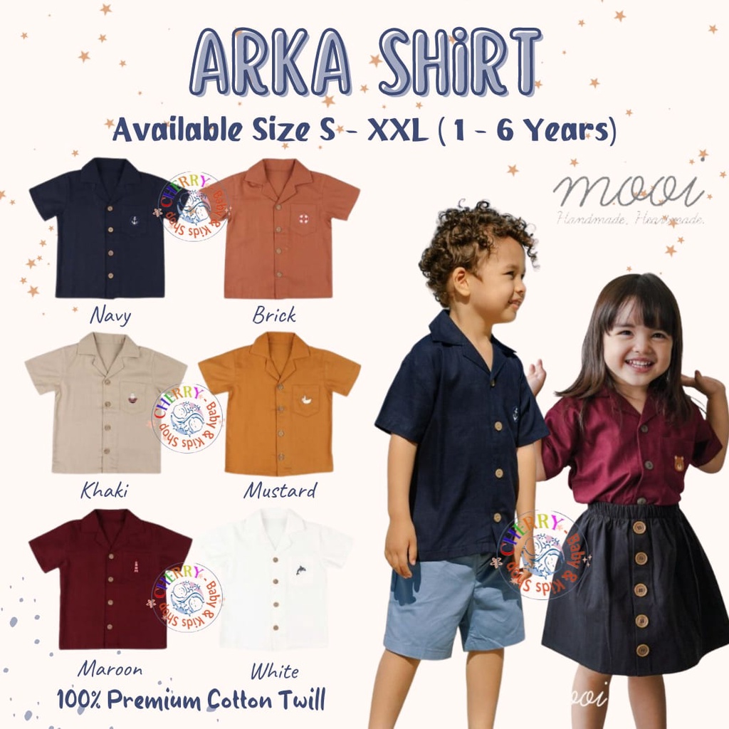 Mooi Kemeja Anak S - XXL Laki-laki Arka Pocket Shirt CBKS