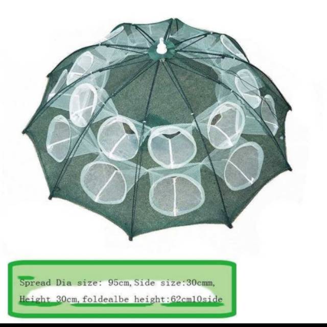 COD Jaring Payung Perangkap Ikan Automatic 20 Lubang / Bubu Jebakan Ikan Udang Kepiting Belut Lele