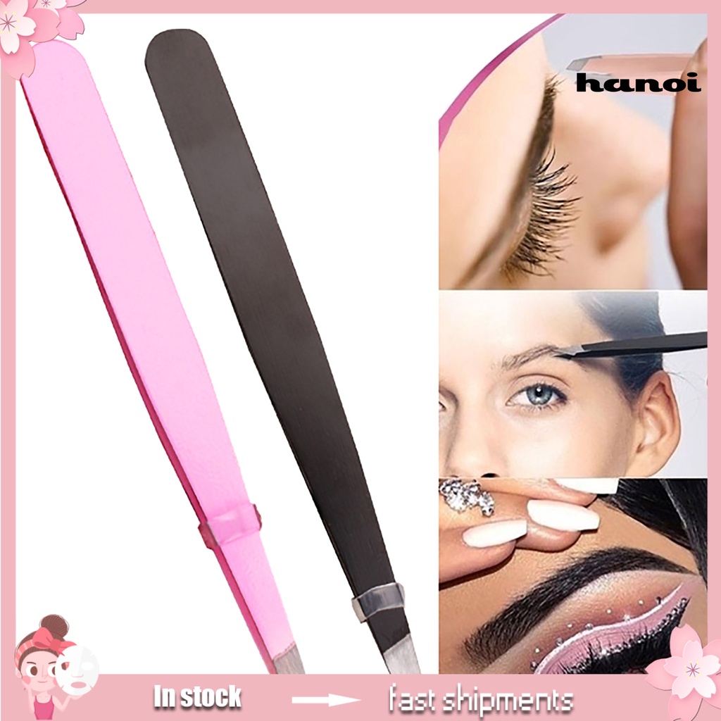 HQTM_Eyebrow Tweezer Anti-Slip Eyes Hair Shaping Stainless Steel Colorful Rust-Proof Makeup Tweezer for Facial