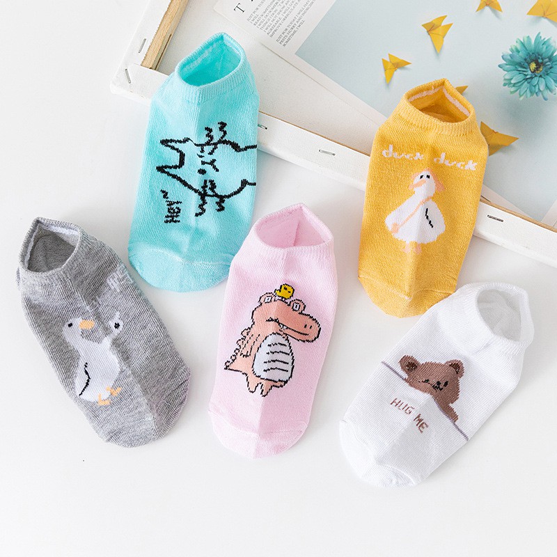 BEE - Kaos Kaki Ankle Cute Kaos Kaki Pendek Motif Animals Semata Kaki Import Murah SC - 23