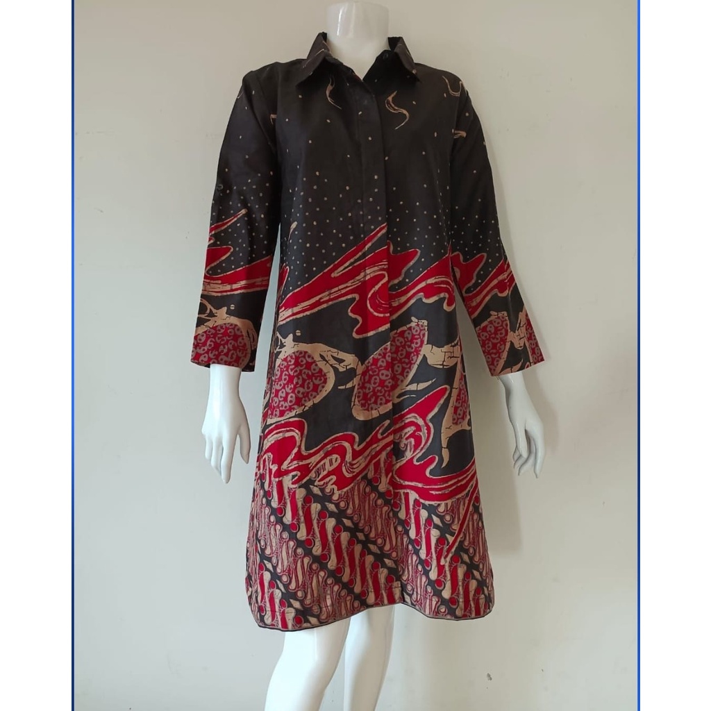 TUNIK BATIK SOLO KEKINIAN BAJU WANITA KANTORAN