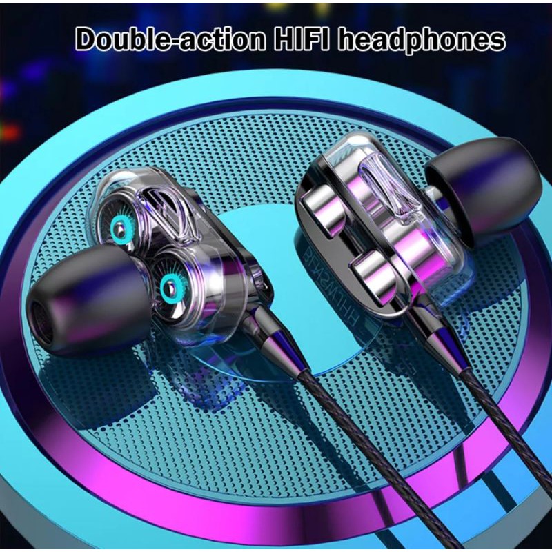 Earphone in Ear kabel 3,5Mm deng Bas streo Hfi driver ganda, headset game,olah,raga,musik