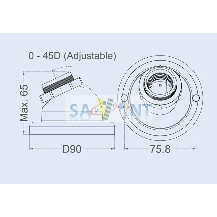 Fitting Lampu Tempel E27 Rotary Adjustable Bisa Atur Sudut Model H127A