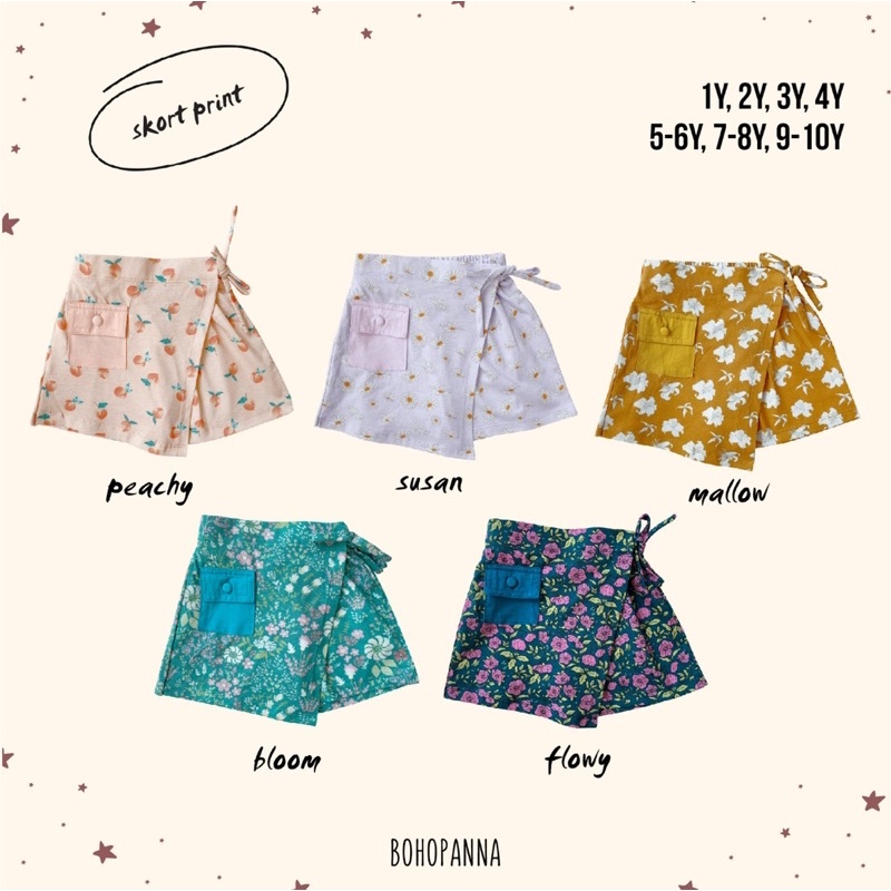 Bohopanna Skort Print 1-10thn / Rok Anak