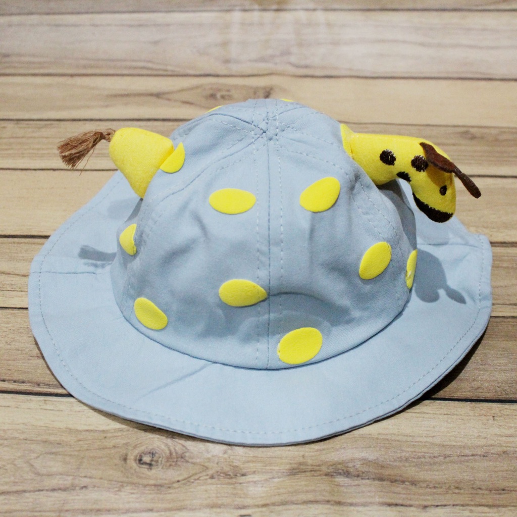 Topi Bucket Anak Motif Jerapah Face Shield Anti Virus Topi Giraffe Pelindung Wajah