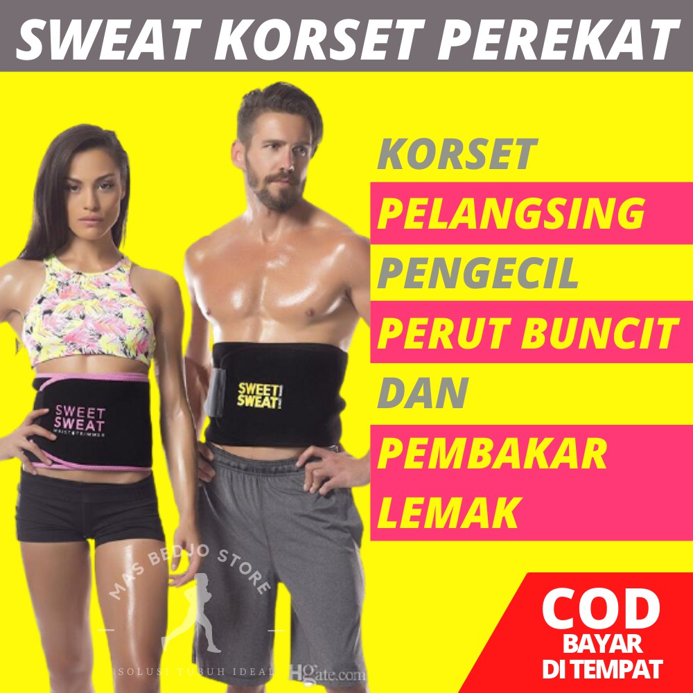 Korset Pelangsing Perut Buncit Sweet Sweat Perekat Pengecil Perut Olahraga Stagen Pria Wanita 001