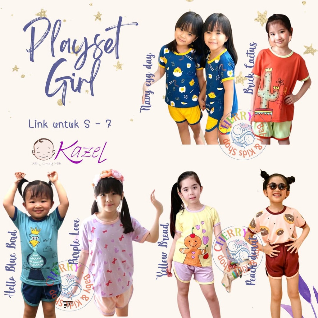 11.11 Harga AMBYAR Setelan 1 - 12 Tahun Kazel  x Zebe Playset Girl Motif  part 1 CBKS