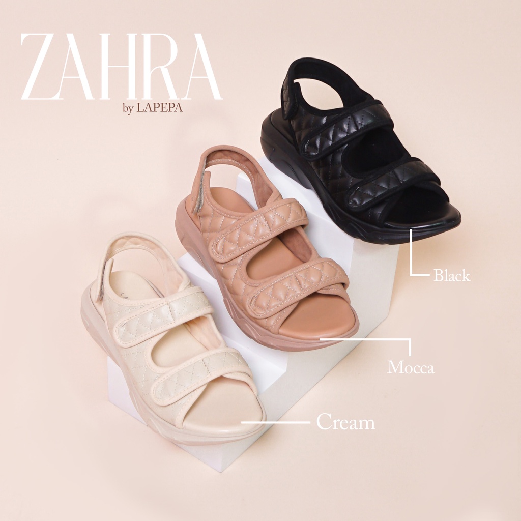 AVLINSTORE - tipe ZAHRA Sepatu Sandal Wanita Casual Wedges Model Ban dua Strap Tali belakang Hak Tinggi Sole 4 cm Sendal Gunung Kekinian